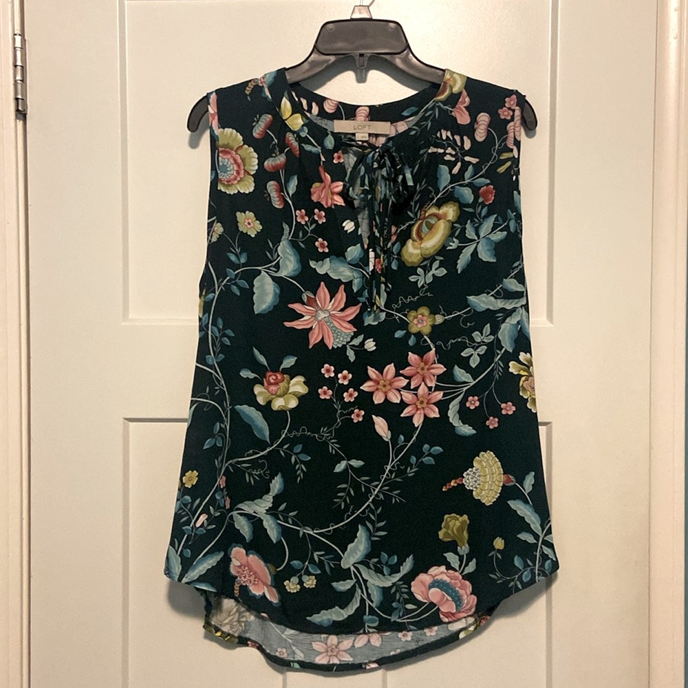 Mixed media floral blouse
